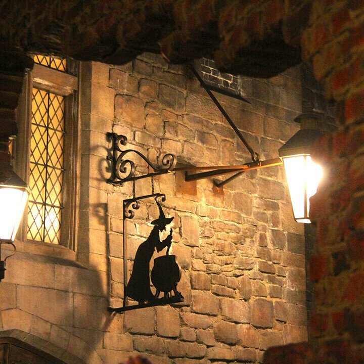 Metal Wall Art Witch Leaky Cauldron Sign