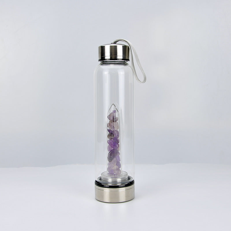 Natural Crystal Stone Crushed Stone Energy Water Cup Portable