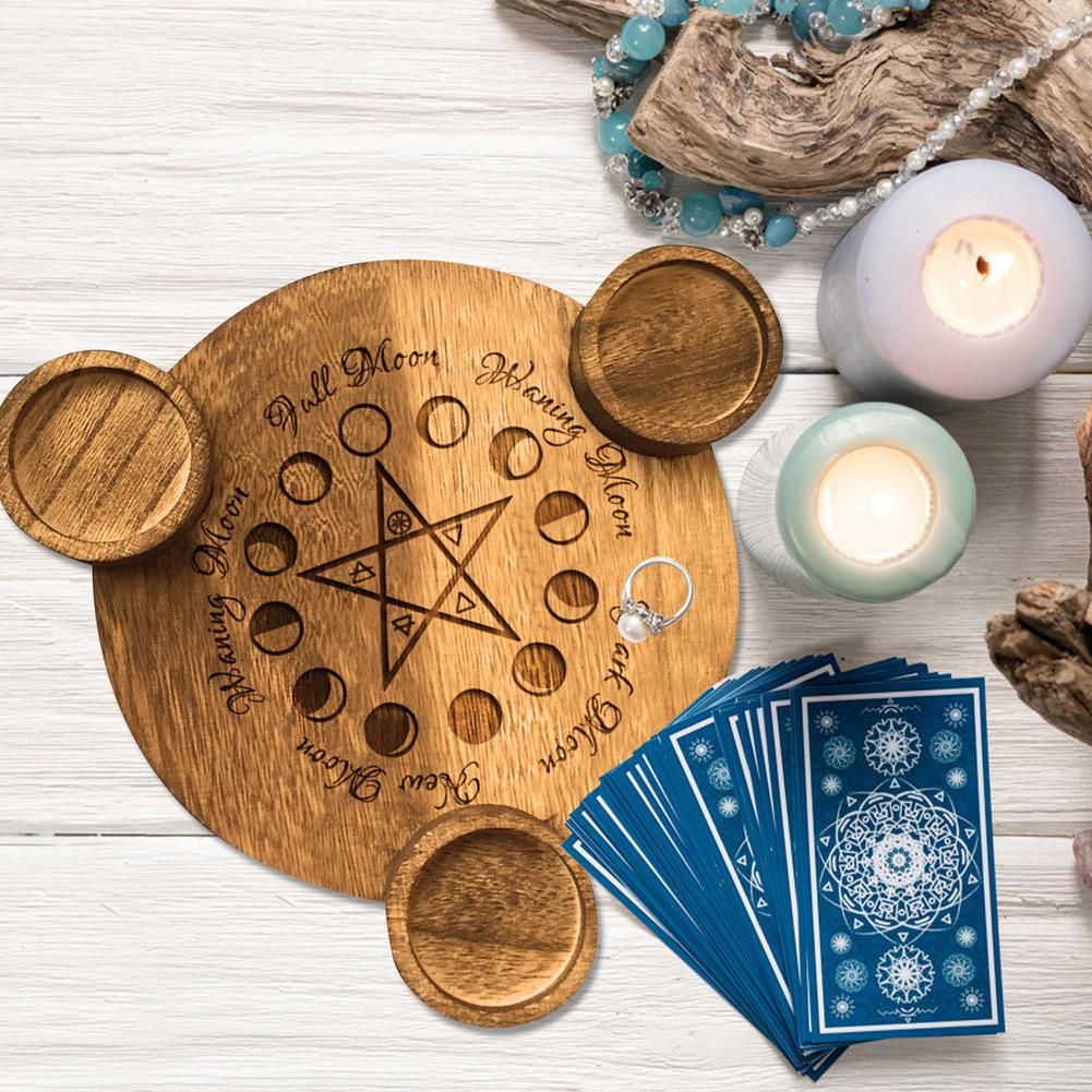 Pentagram Wooden Candle Holder Decoration