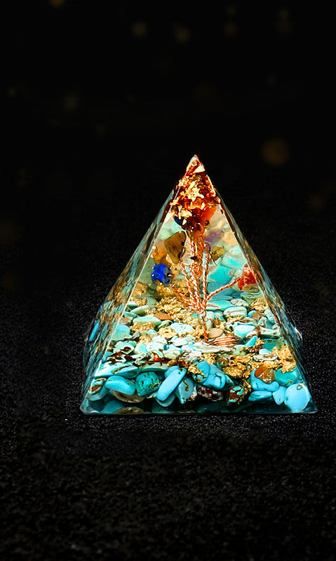 Natural Crystal Pyramid Ornaments Transfer Lucky Spiritual Ogan High Frequency Healing Energy Tower