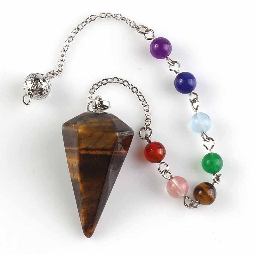 Aura Meditation Stone Jewelry Pendulum Divination Pendant Ling Pendulum Hexagonal Unisex Jewelry