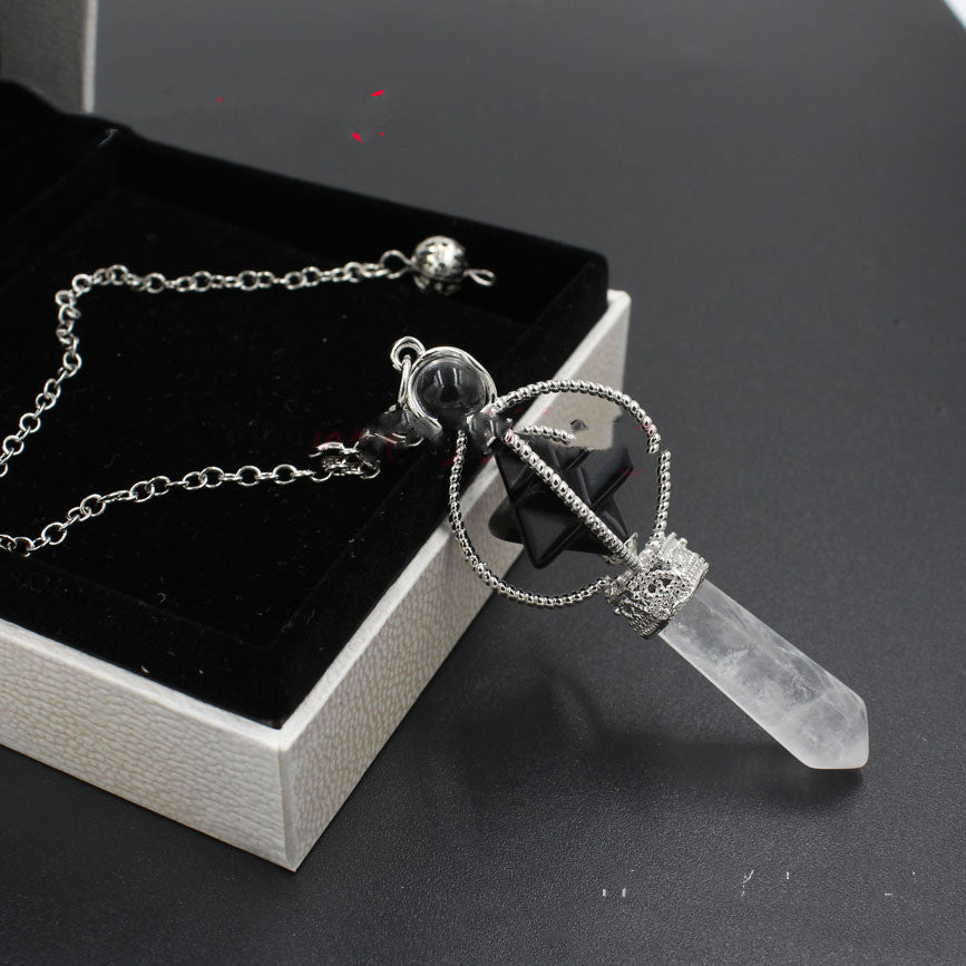 Natural Gemstones Merkaba Pendulum Healing Crystal