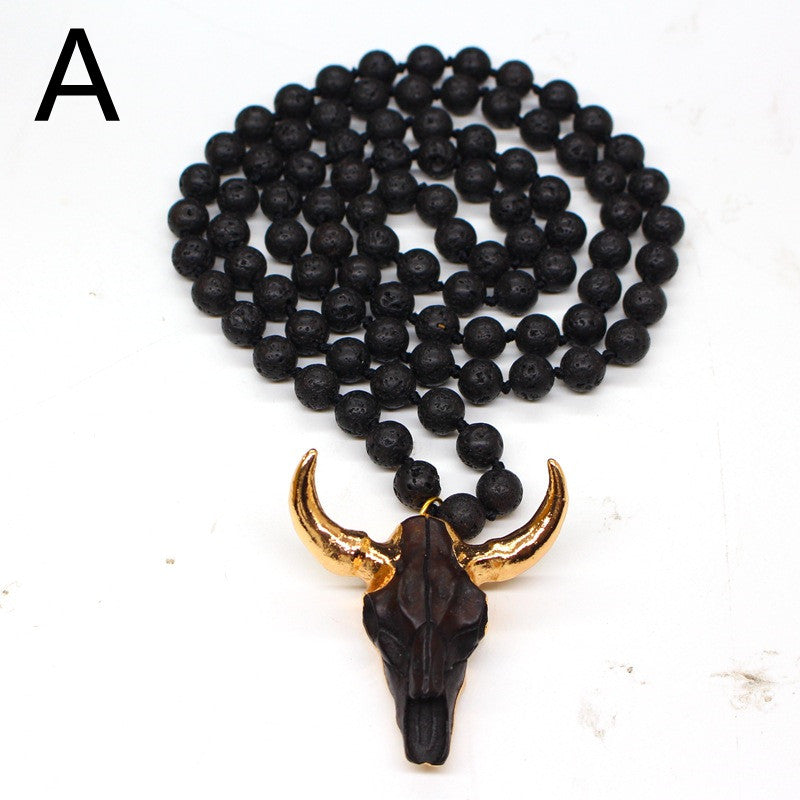 Picture Stone Lava Stone Beads Stone Beads Wear Bead Necklace