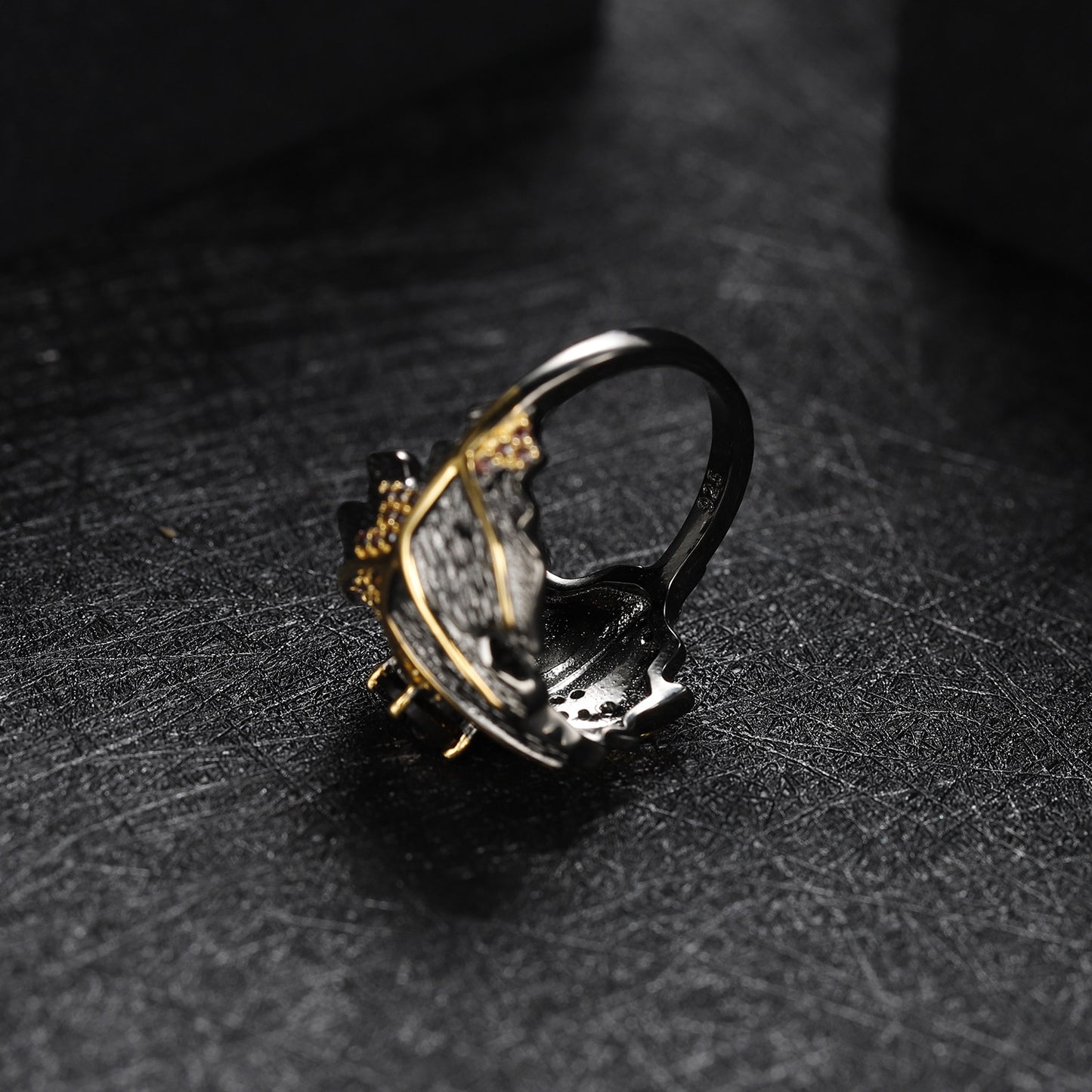 Citrine Leaf Type Citrine Ring Jewelry Set 925 Silver Gem Inlaid