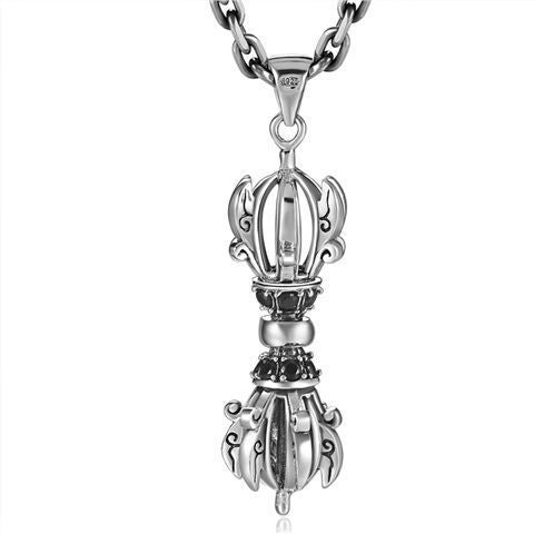 Vintage Silver Thai Pestle Pendant Necklace