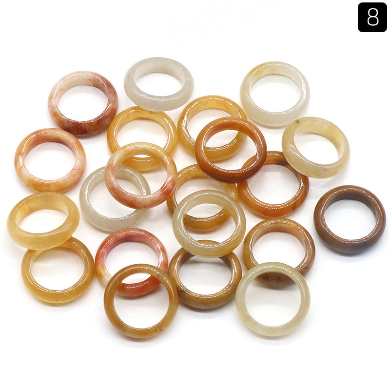 Natural Crystal Agate Stone Running Ring