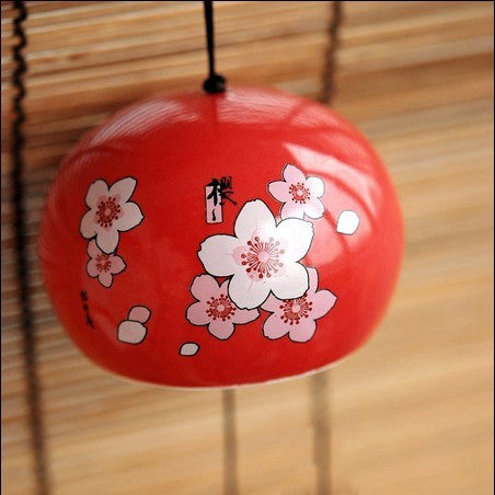 Japanese Cherry Blossom And Wind Ceramic Wind Chimes