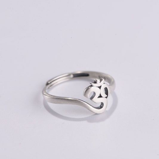 Buddhism six-character mantra ring