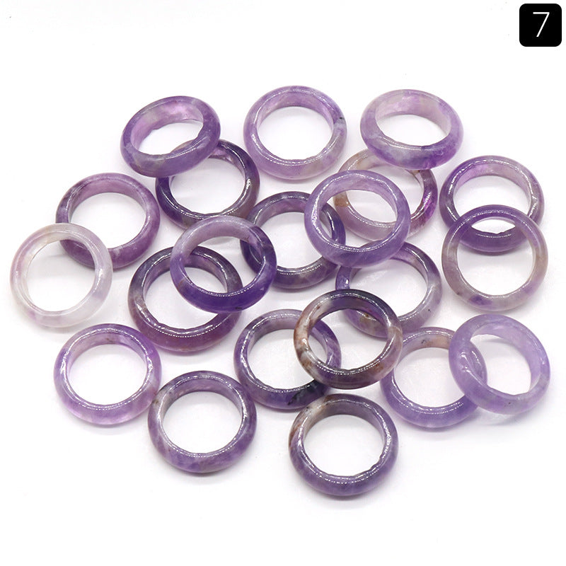 Natural Crystal Agate Stone Running Ring