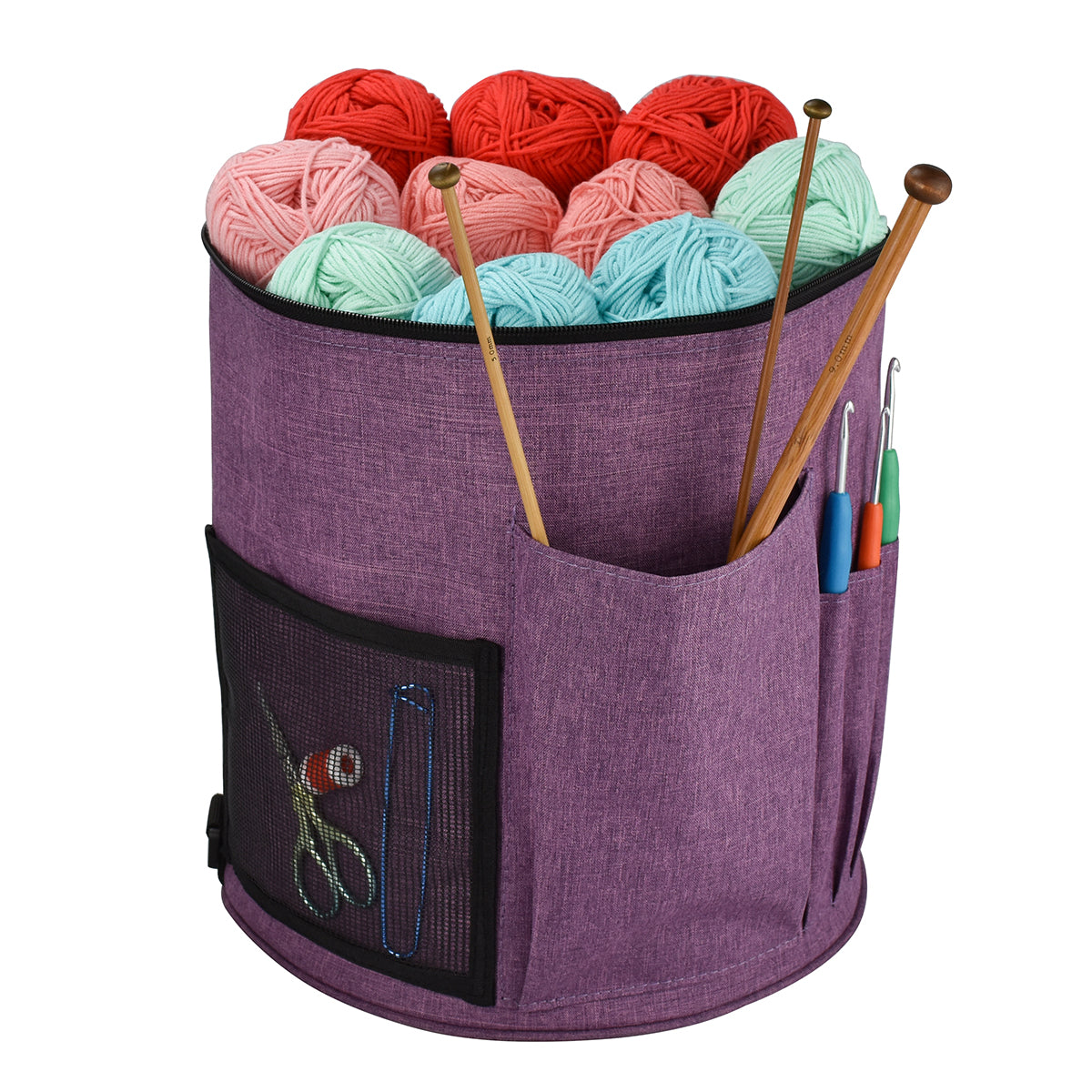 Purple Wool Storage Drum Bag