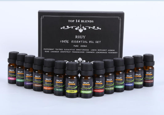 Aromatherapy Essential Oil Set 14 Piece with Gift Box