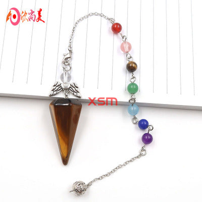 Natural Stone Pendulum Adorned with The Wings of An Angel