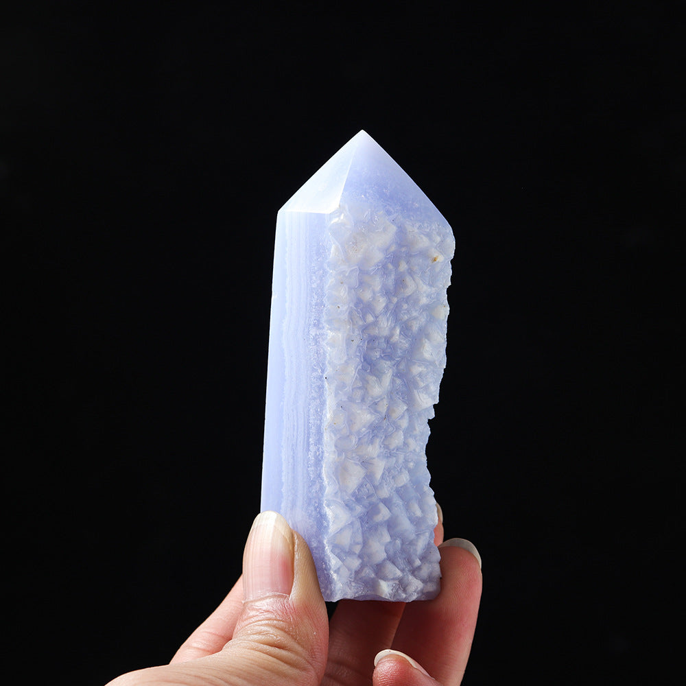 Natural Blue Chalcedony Rough Slice Energy