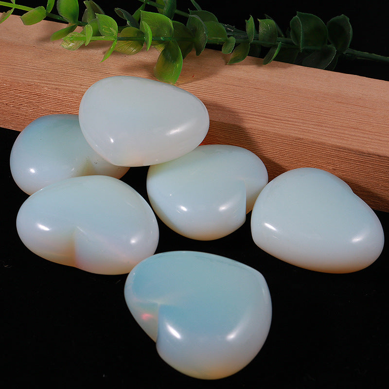 4pcs Natural crystal opal heart energy healing