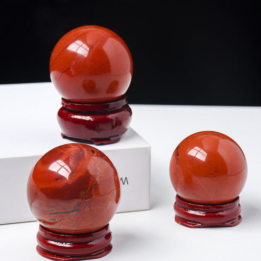 Natural Crystal Red Jasper Ball Handmade DIY Crafts