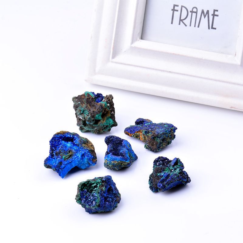 Natural Azurite And Malachite Symbiotic Mineral Crystals