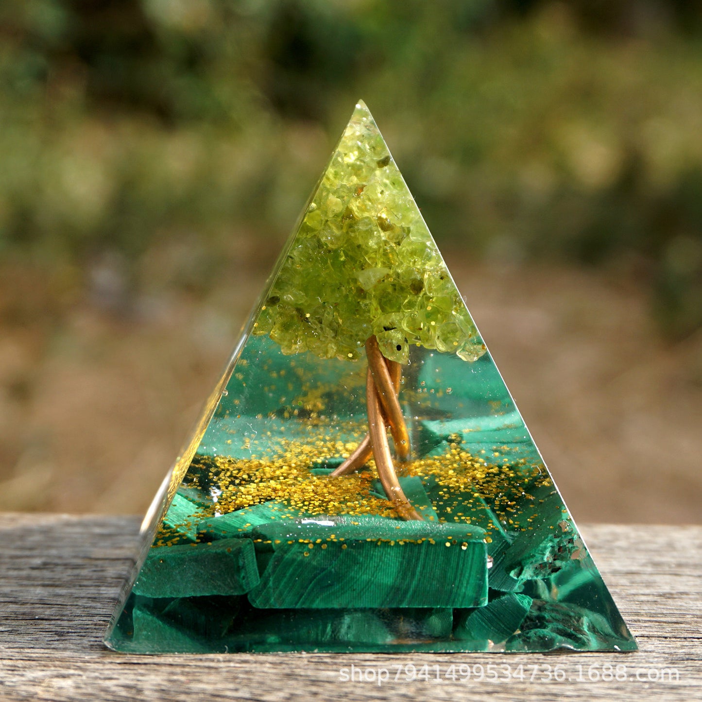 Resin Pyramid Adorned with Natural Crystals and Crushed Stone the Energy Tower 24 to Pick From