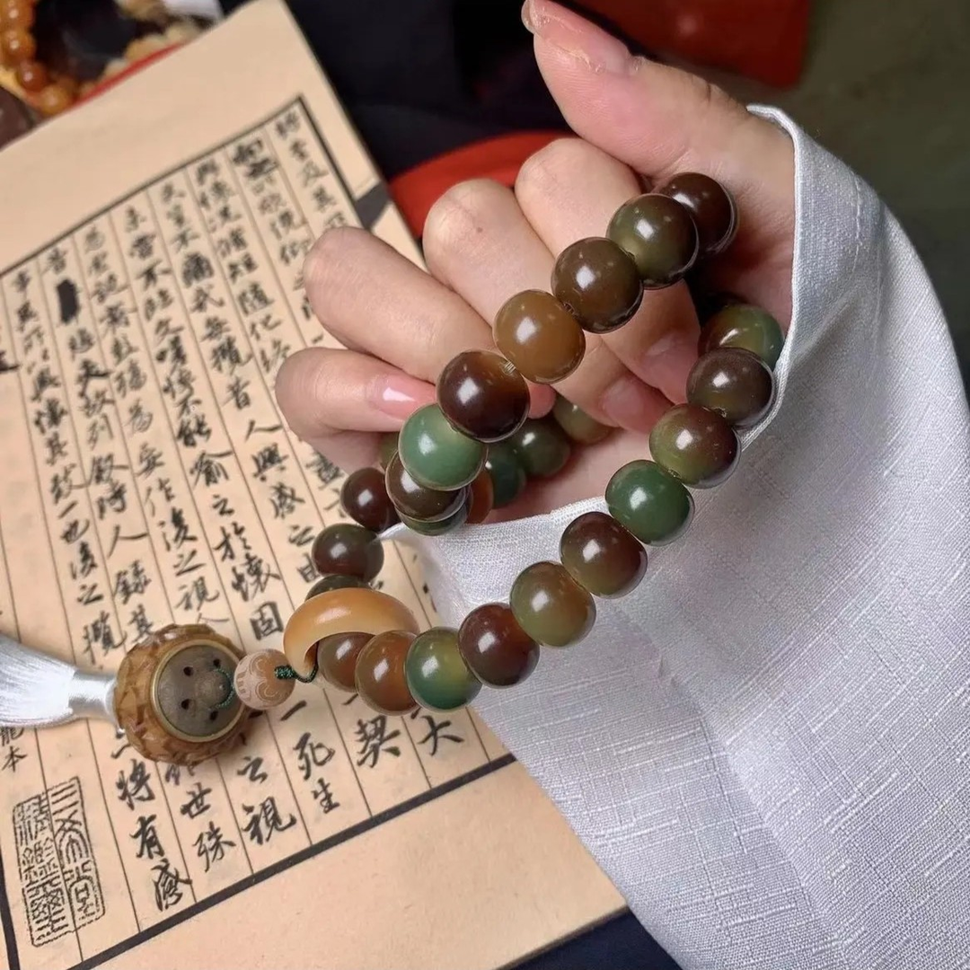 Bodhi Green Sandalwood Incense Bag Handheld Double Circle Bracelet