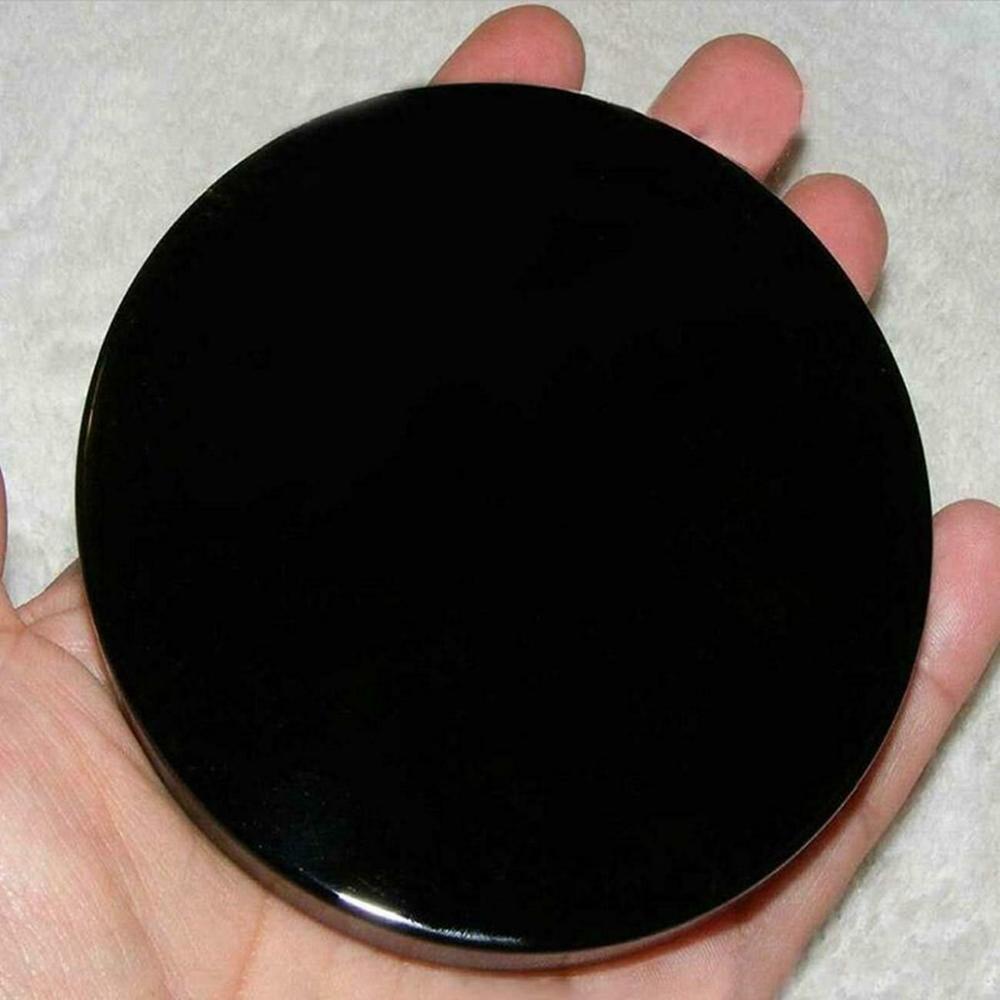 Natural  Stone Obsidian Grid Disk