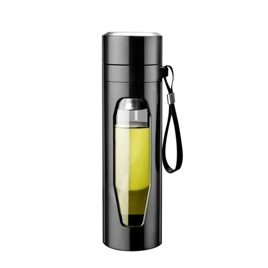 Portable Glass Coffee Tea Cup with Infuser and Lid Filter