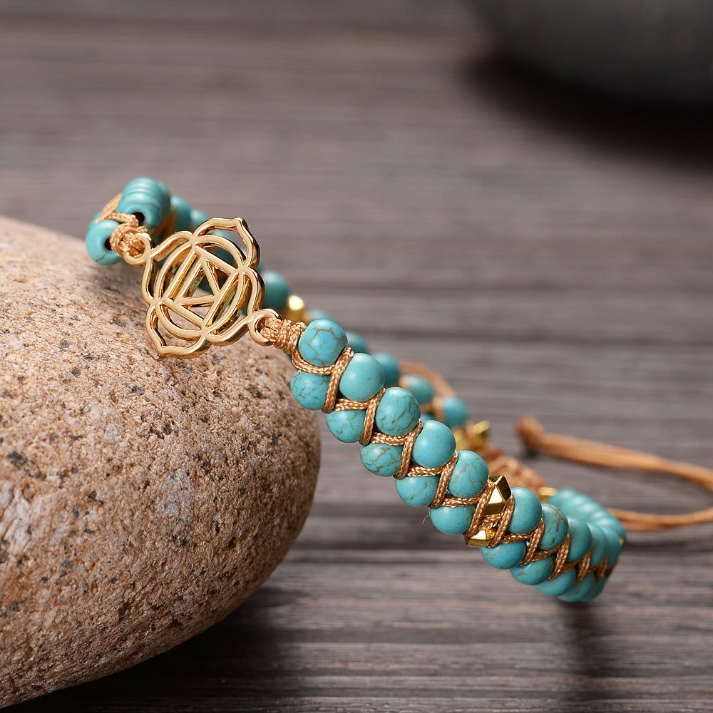 Seven chakra Turquoise spiritual meditation bracelet