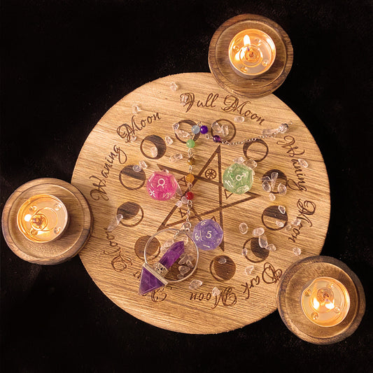 Pentagram Wooden Candle Holder Decoration