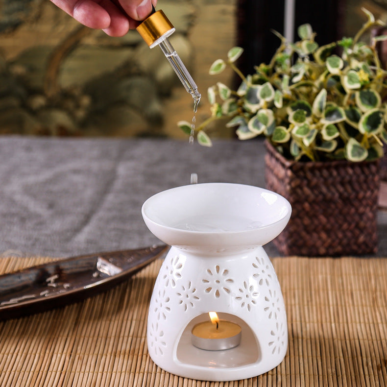 Tang Feng Hollow Pure White Essential Oil Incense Burner