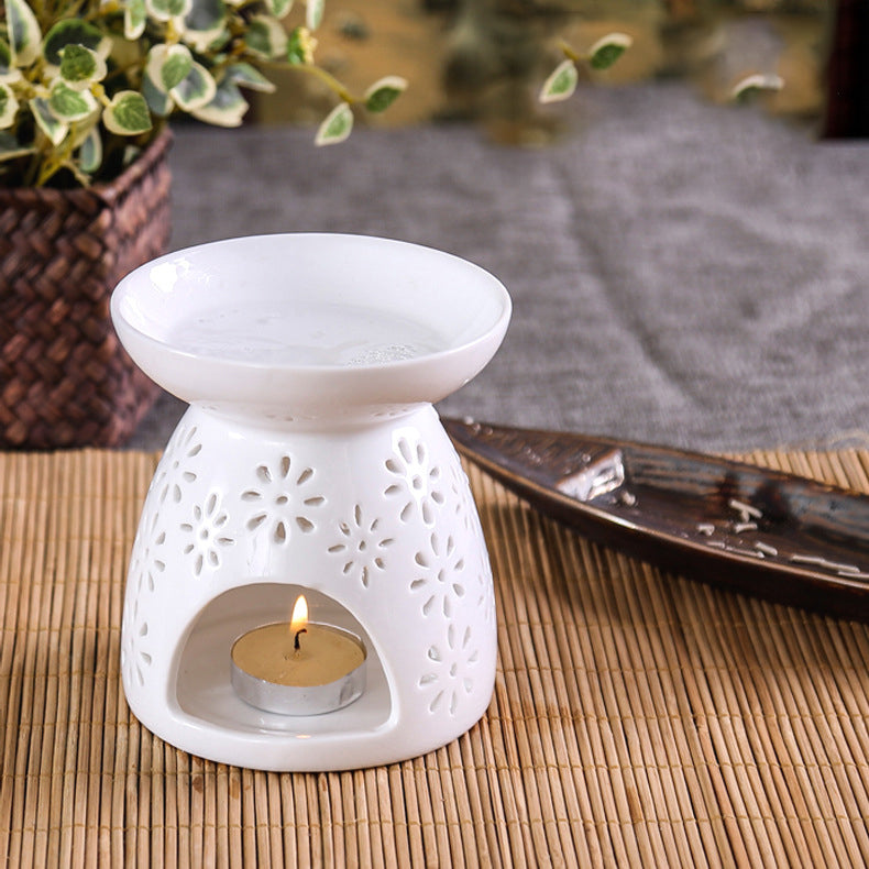 Tang Feng Hollow Pure White Essential Oil Incense Burner