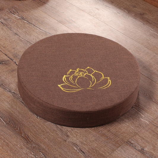 Embroidered Linen Lotus Meditation Meditation Futon