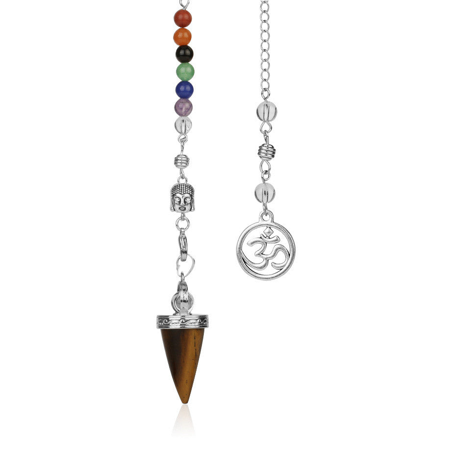 Jewelry Seven Chakra Reiki Necklace Pendulum Amethyst Pendant Yoga Unisex Jewelry