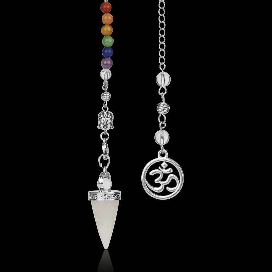 Jewelry Seven Chakra Reiki Necklace Pendulum Amethyst Pendant Yoga Unisex Jewelry