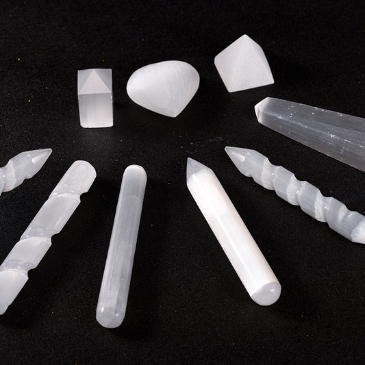 Natural Transparent Crystal Spirals and Pillars