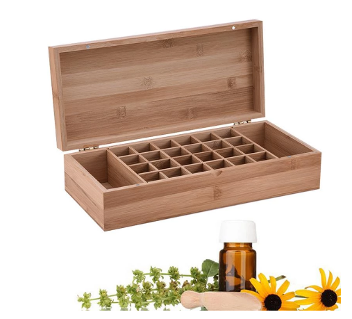 New High End Bamboo Essential Oil Box With 26 Grids