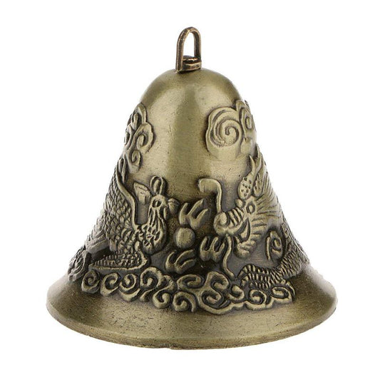 Antique Inspired  Hanging Dragon or Moon Bell Feng Shui Bells