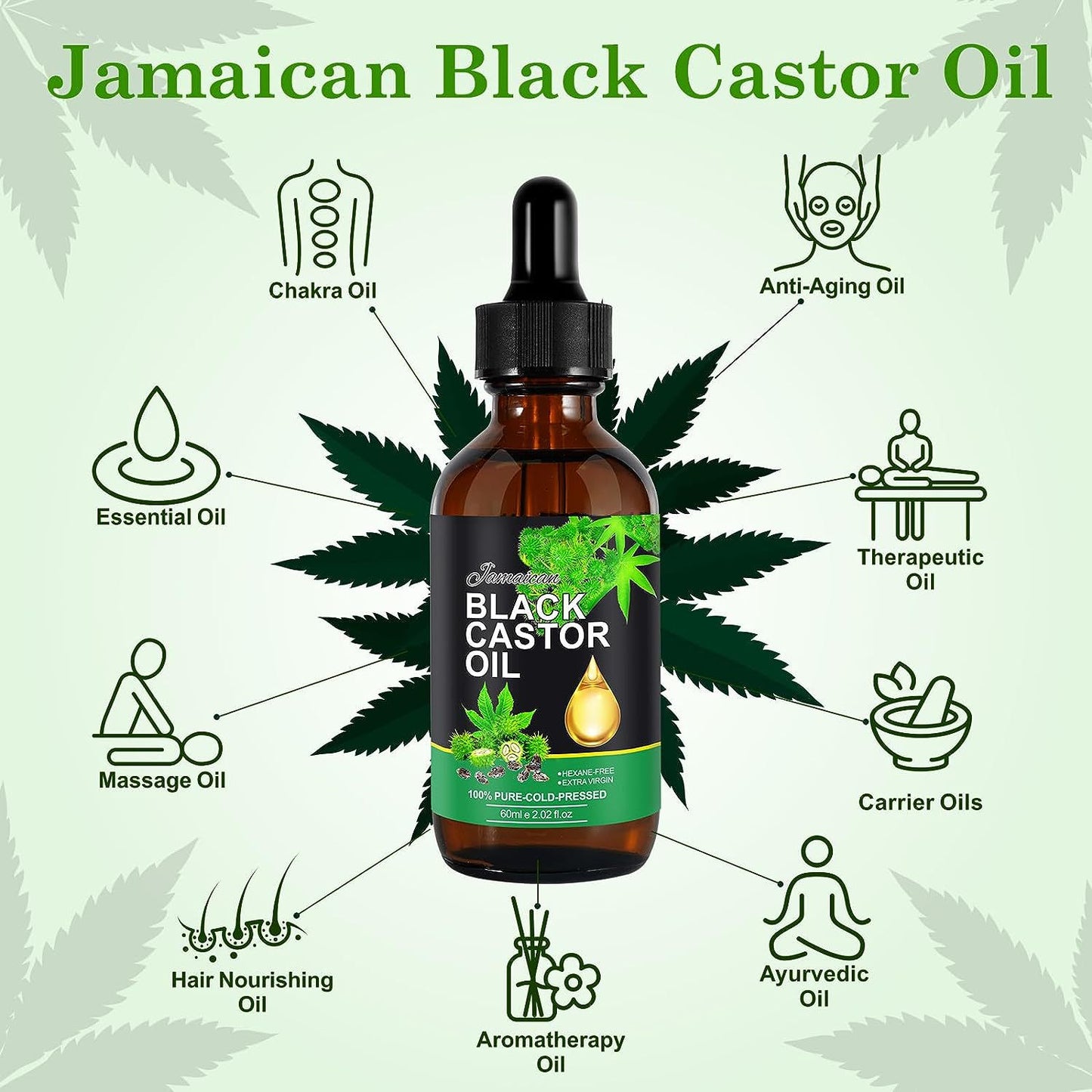 Black Castor Oil Massage Oil Hair Care Essential Oil