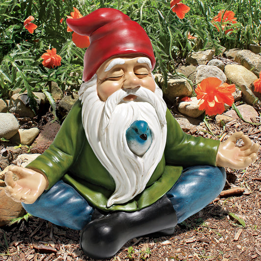 Meditating Garden Gnome Bringing Peace to Your Backyard