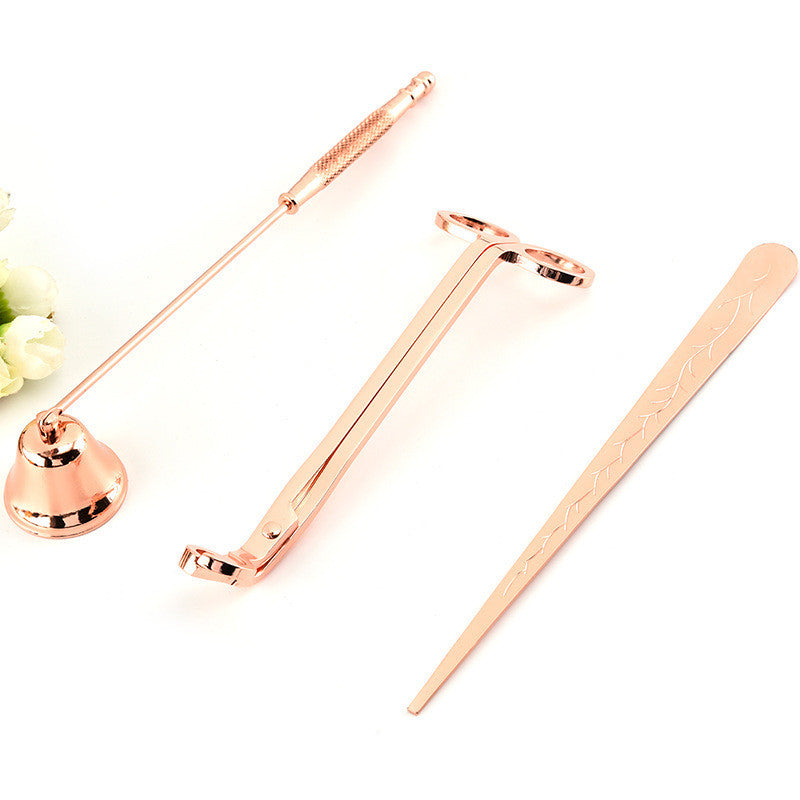 Candle Scissors Three-piece Set Candle Extinguisher Metal Tray